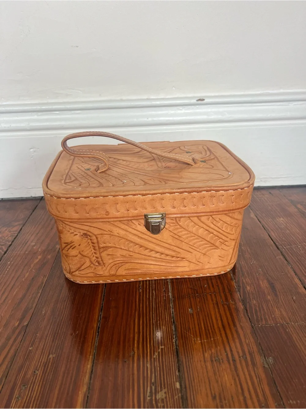Vintage Grant's Naturals Tooled Leather Luggage Suite